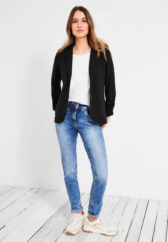Sweatblazer mit Raffung Black
