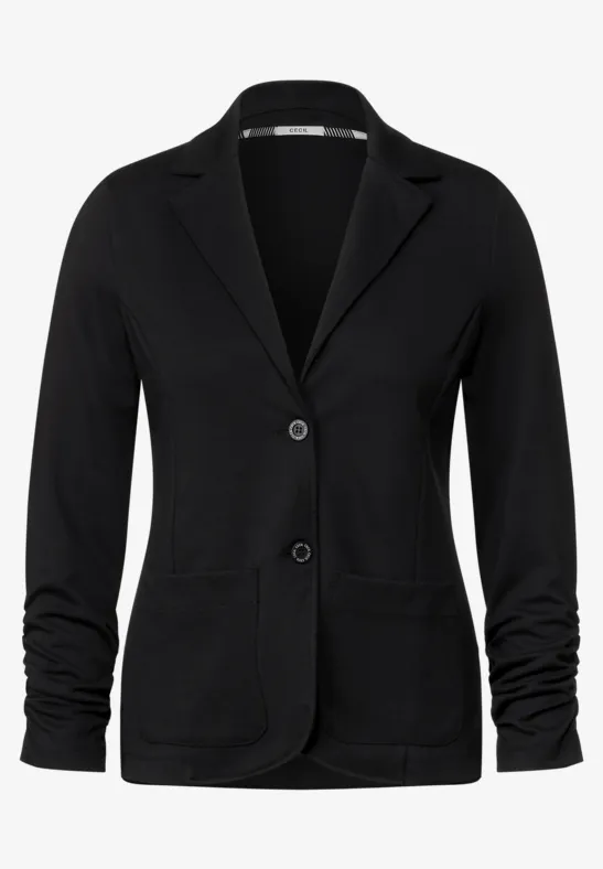 Sweatblazer mit Raffung Black