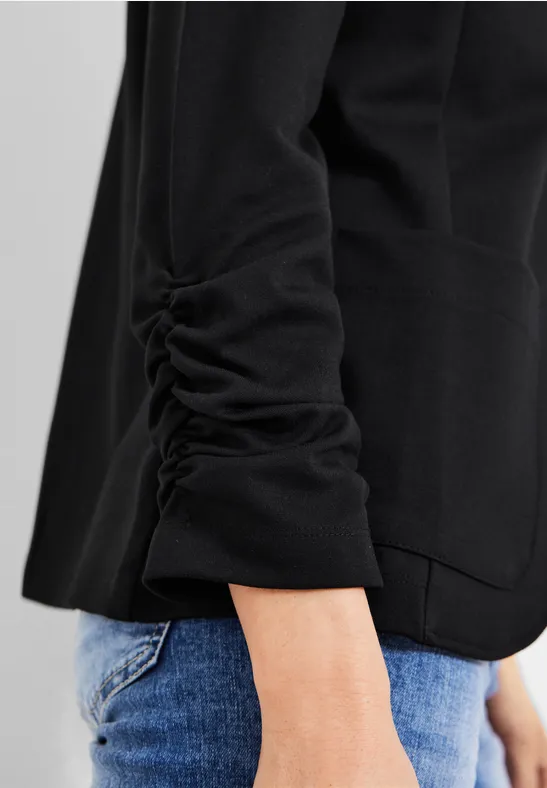 Sweatblazer mit Raffung Black