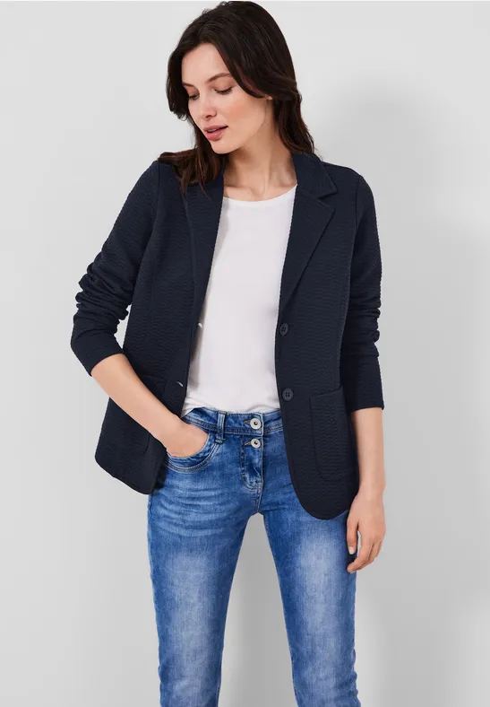 Blazer met structuur deep blue