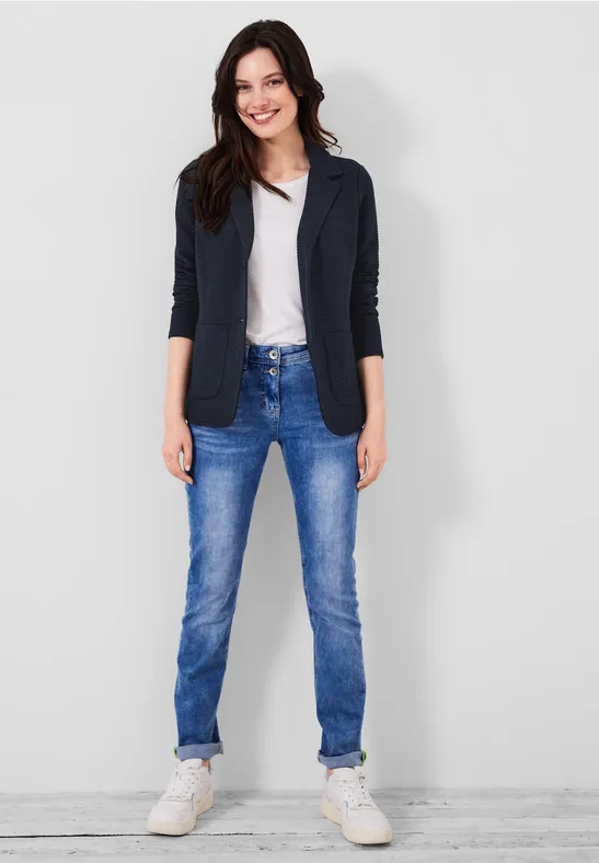 Blazer met structuur deep blue