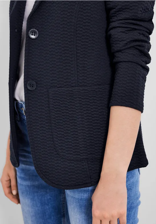 Blazer met structuur deep blue