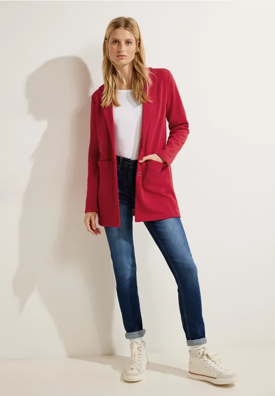 Doubleface Blazer mit Kapuze casual red