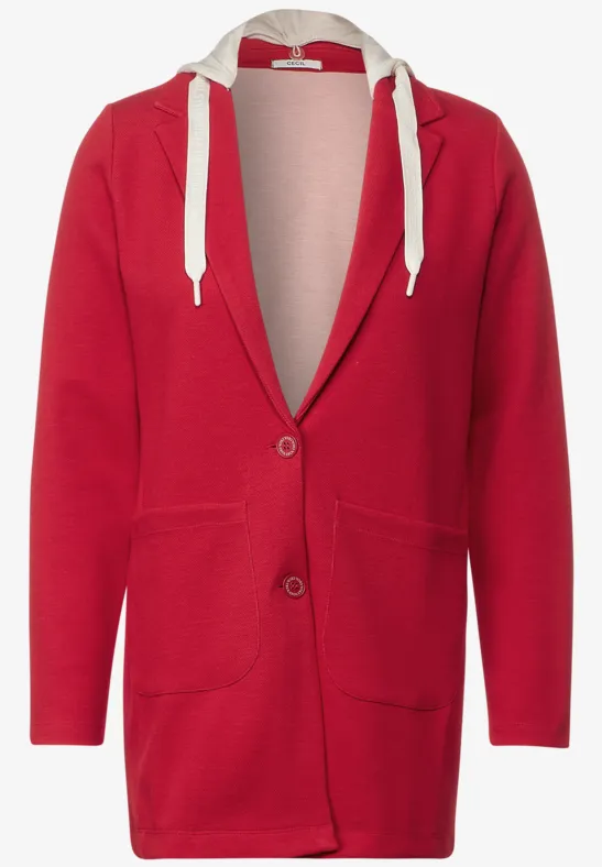 Doubleface Blazer mit Kapuze casual red
