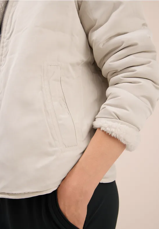 Omkeerbare blouson teddy vanilla white