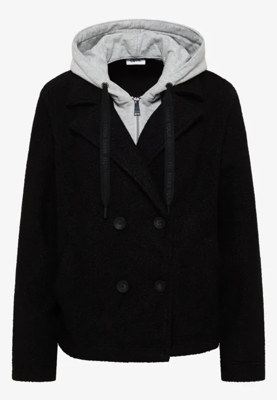 Trenchcoat mit Inlay Black