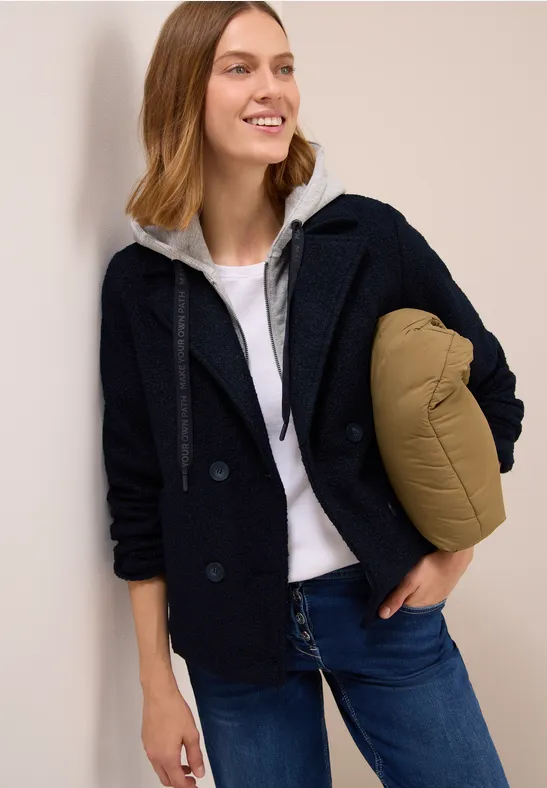 Trenchcoat mit Inlay dark navy blue