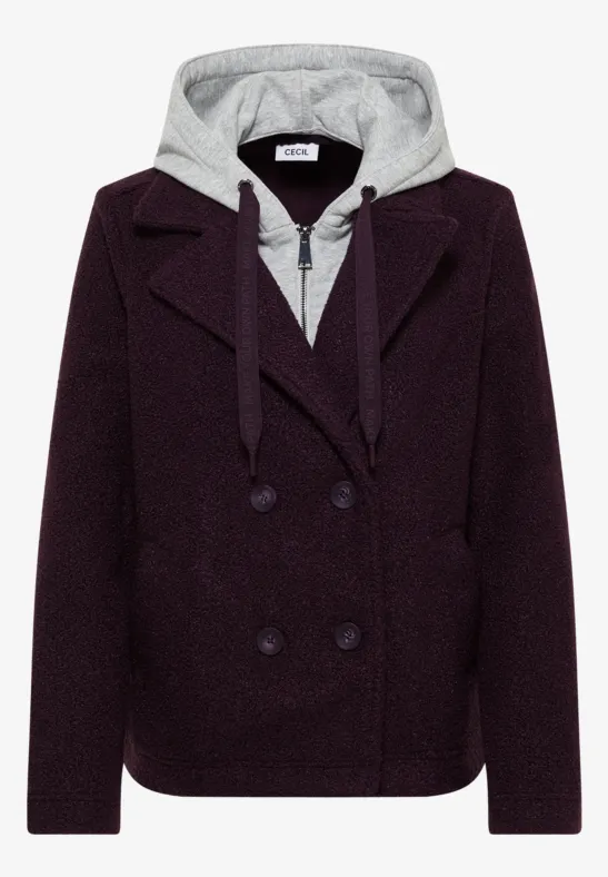 Trenchcoat met inleg dark plum