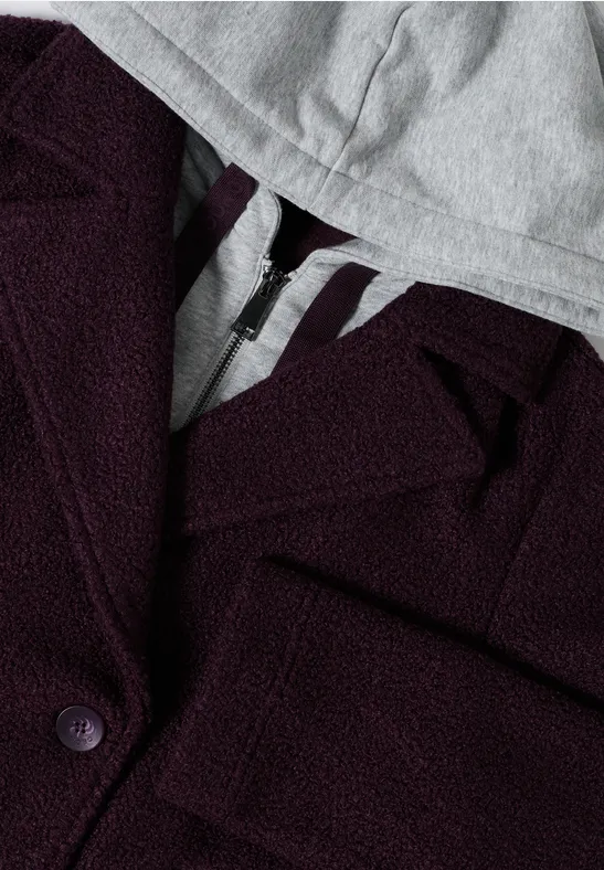 Trenchcoat met inleg dark plum