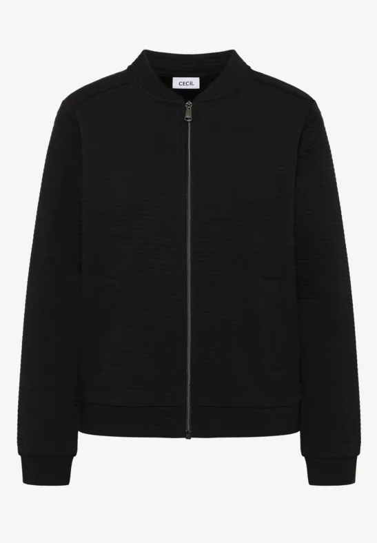 Kurze Strukturjacke Black