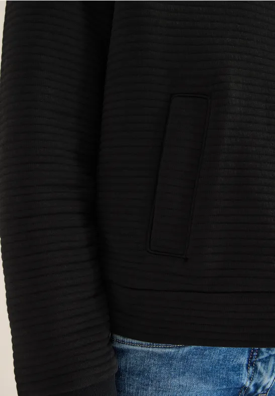 Kurze Strukturjacke Black