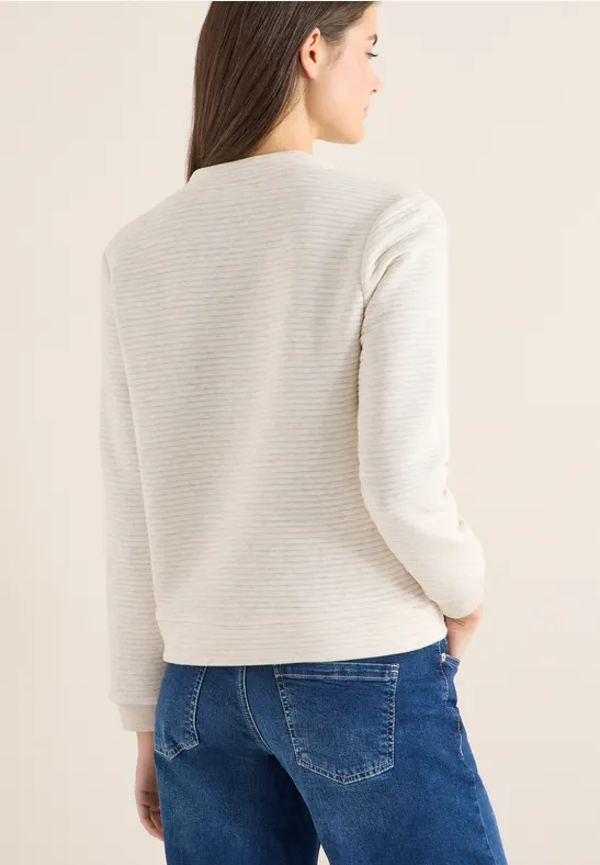 Kurze Strukturjacke alabaster beige melange