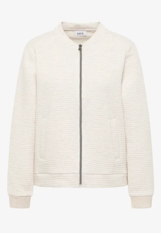 Kurze Strukturjacke alabaster beige melange