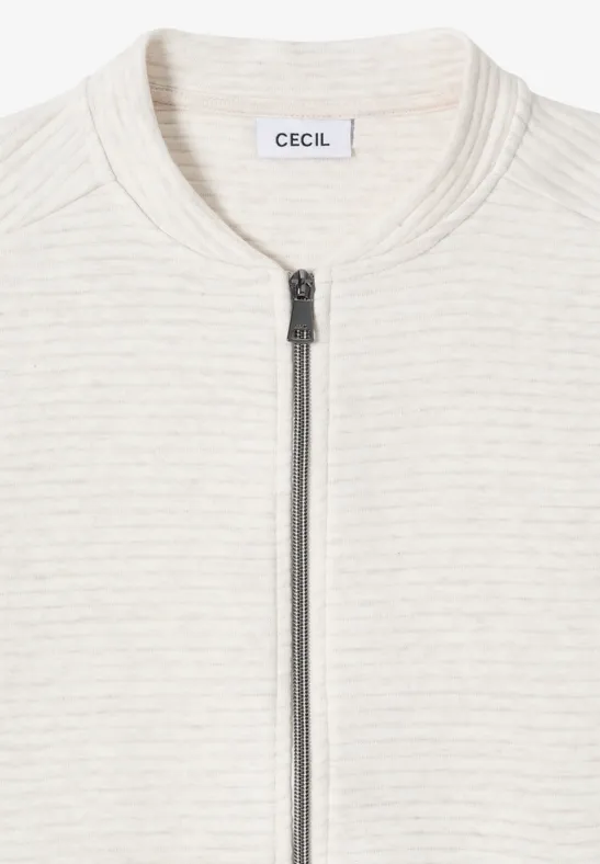 Kurze Strukturjacke alabaster beige melange