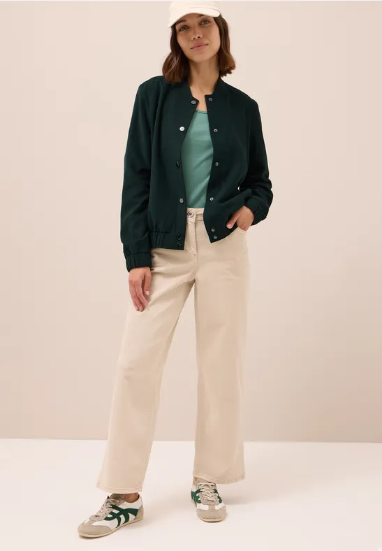 Mini ribfluwelen blouson ink green