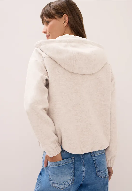 Wollen blouson oat milk beige melange