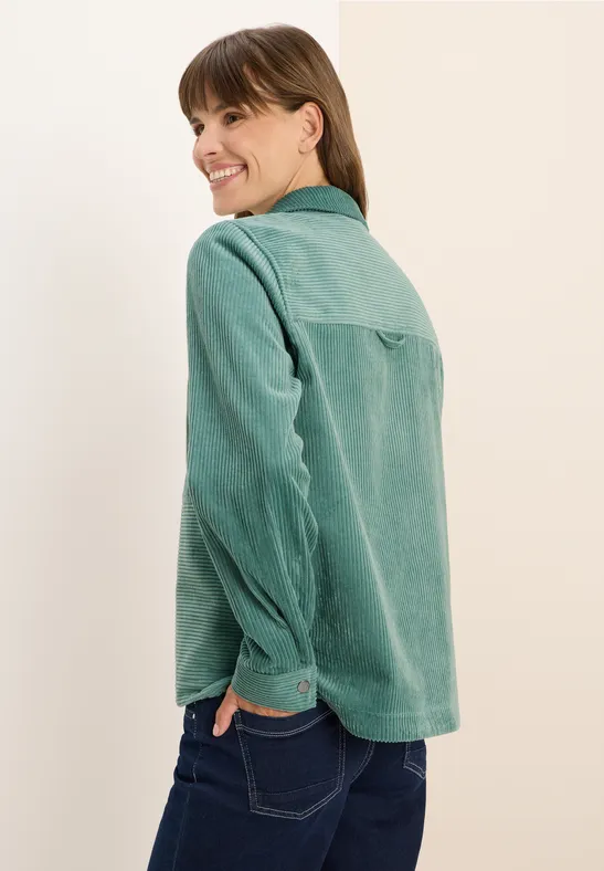 Cord Overshirt mit Knöpfen jewel green