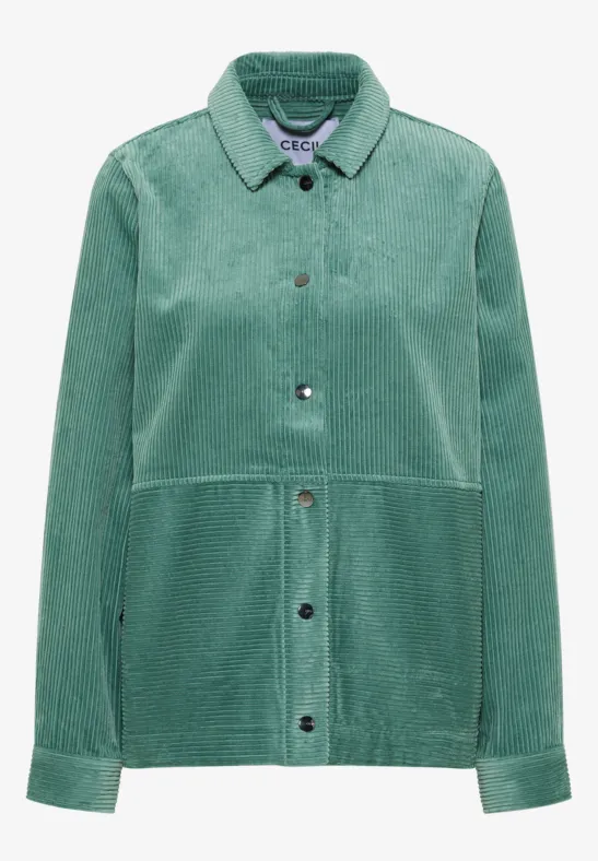 Cord Overshirt mit Knöpfen jewel green