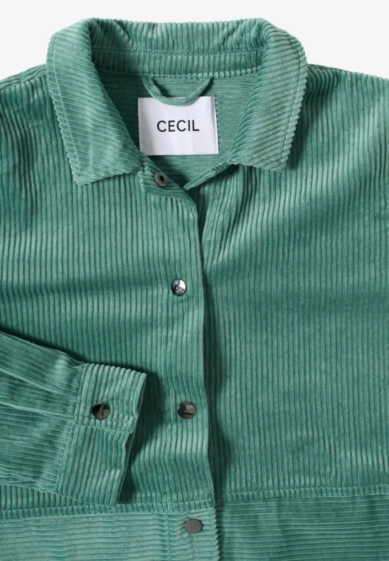 Cord Overshirt mit Knöpfen jewel green