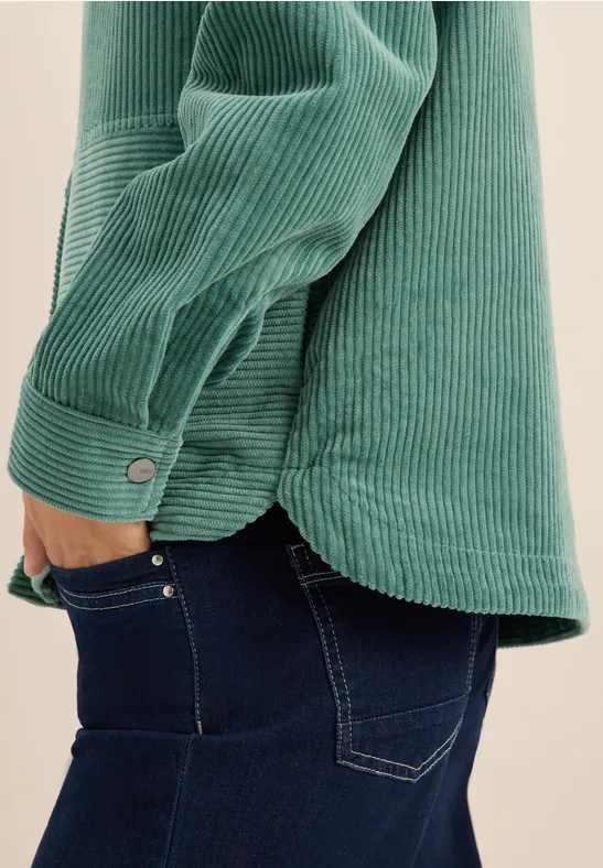 Cord Overshirt mit Knöpfen jewel green