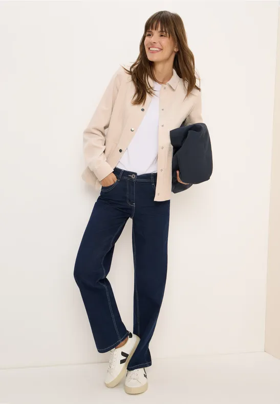 Cord Overshirt mit Knöpfen oat milk beige