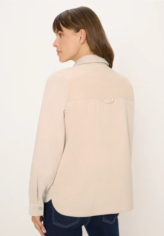 Cord Overshirt mit Knöpfen oat milk beige
