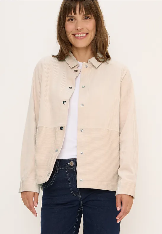 Cord Overshirt mit Knöpfen oat milk beige