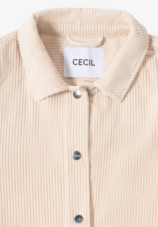 Cord Overshirt mit Knöpfen oat milk beige