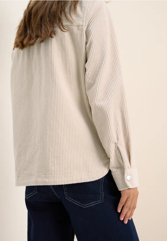Cord Overshirt mit Knöpfen oat milk beige