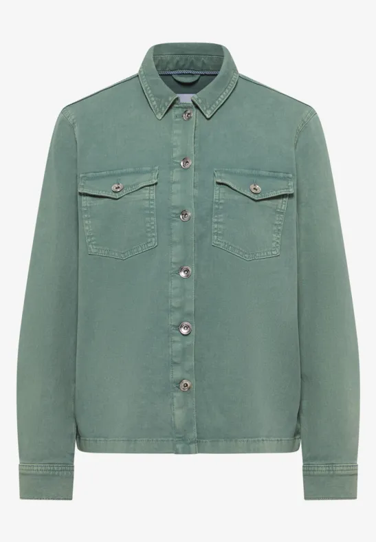 Gekleurd denim overhemd jewel green