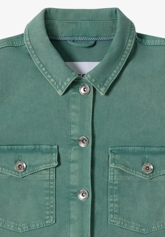 Gekleurd denim overhemd jewel green