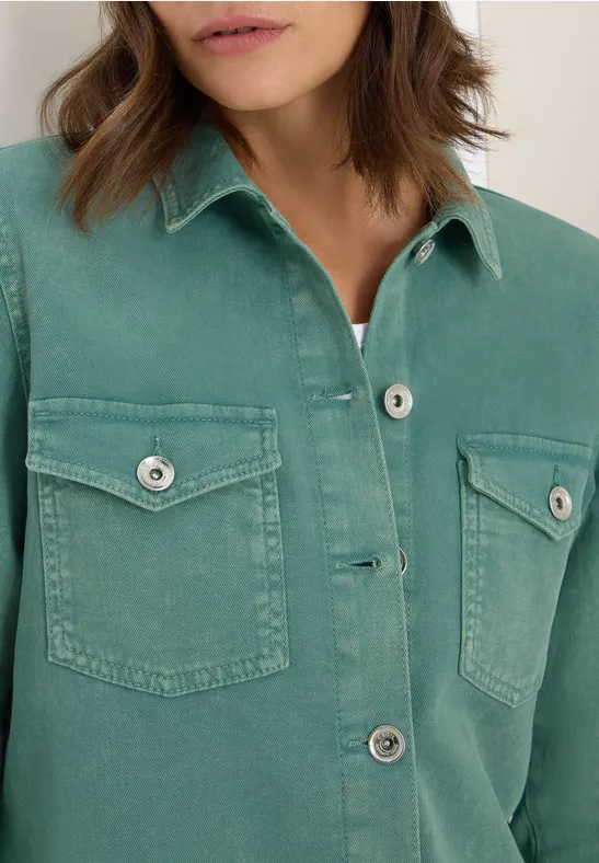 Gekleurd denim overhemd jewel green