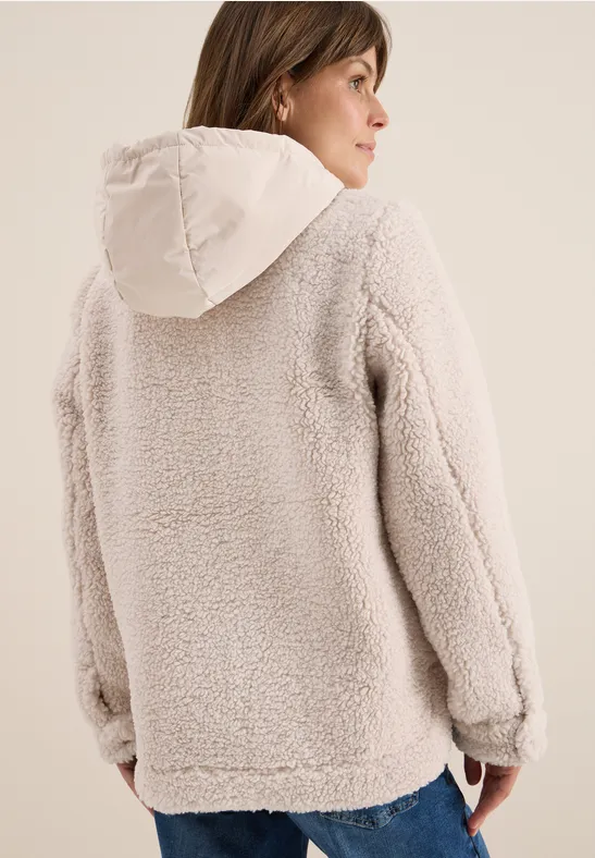 Teddy-Overshirt mit Kapuze teddy vanilla white