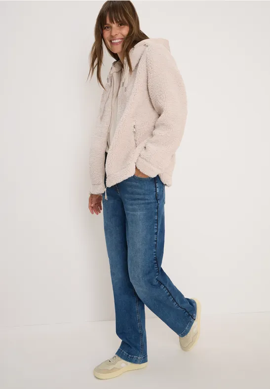Teddy-Overshirt mit Kapuze teddy vanilla white