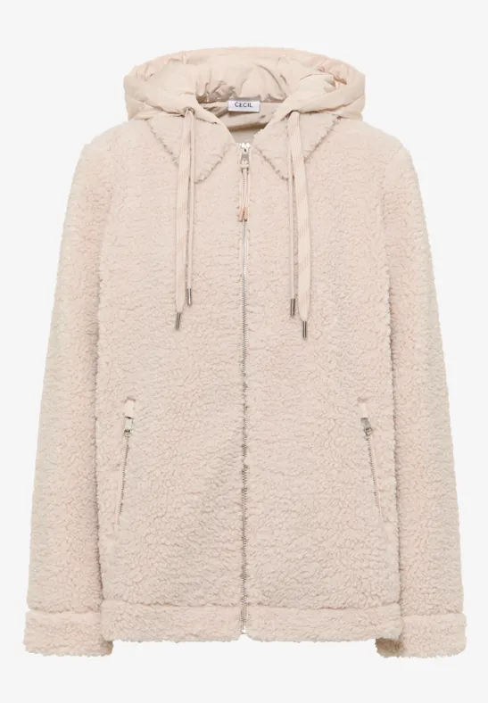 Teddy-Overshirt mit Kapuze teddy vanilla white
