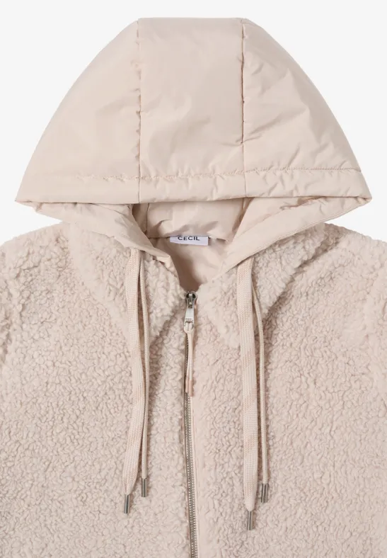 Teddy-Overshirt mit Kapuze teddy vanilla white