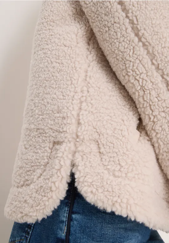 Teddy-Overshirt mit Kapuze teddy vanilla white