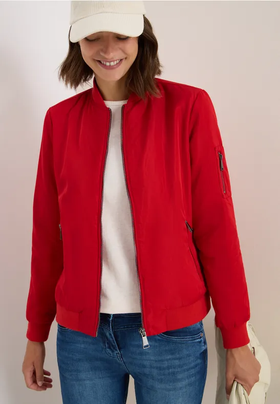 Nylon-Look Blouson fiery red