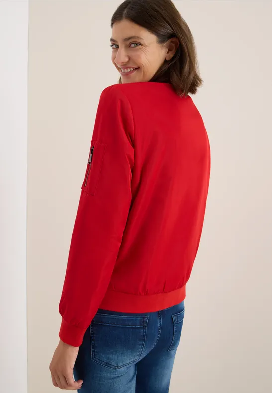 Nylon-Look Blouson fiery red
