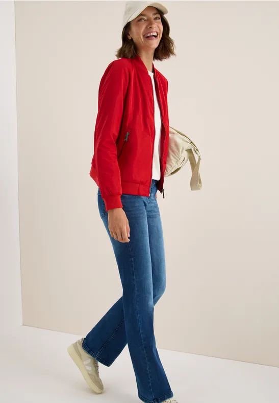 Nylon-Look Blouson fiery red