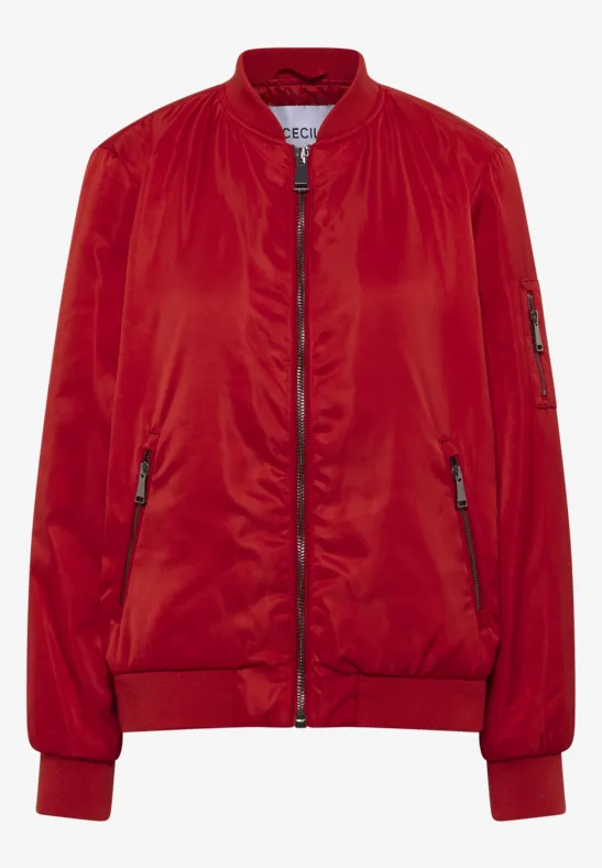 Nylon-Look Blouson fiery red