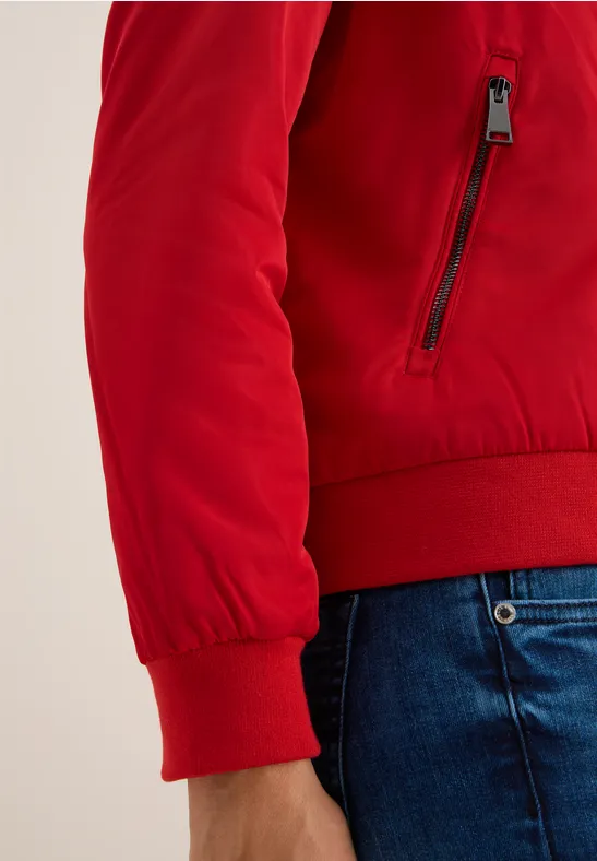 Nylon-Look Blouson fiery red