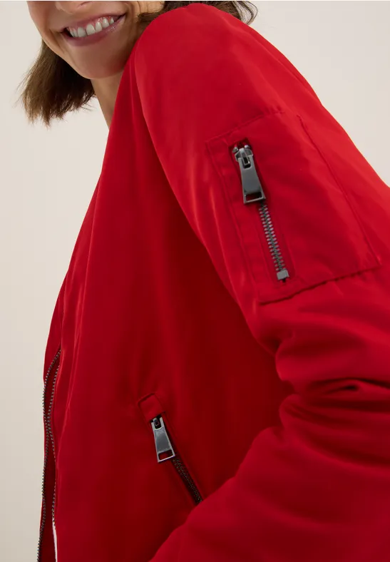 Nylon-Look Blouson fiery red