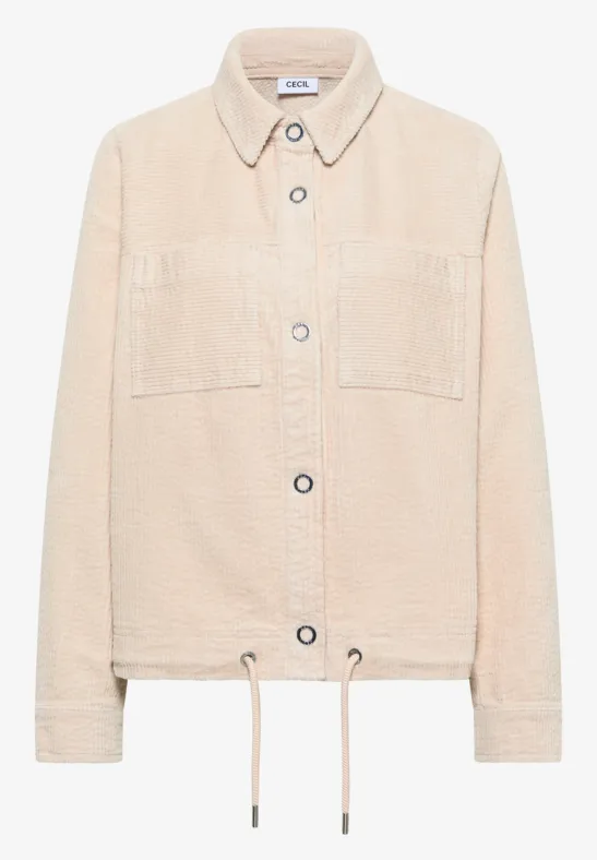 Cordjacke mit Tunnelzug pearl beige