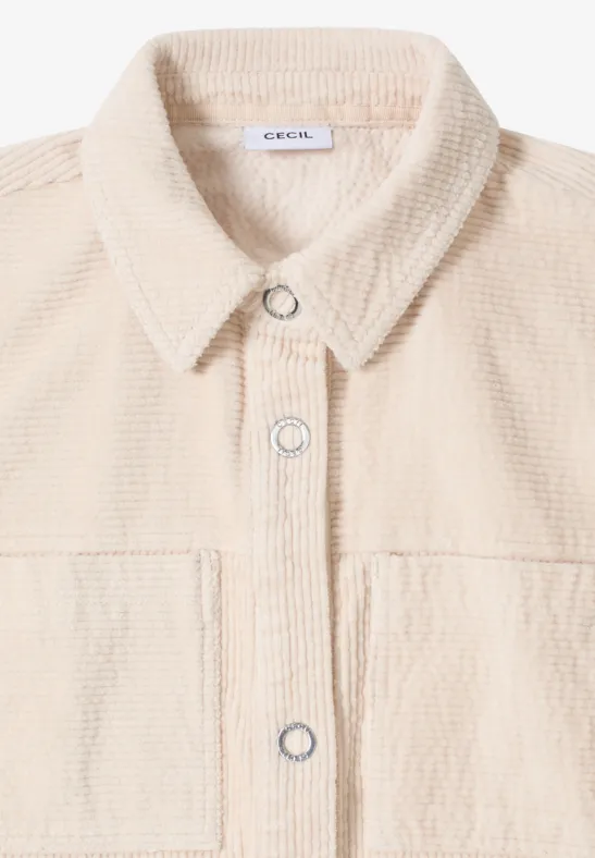 Cordjacke mit Tunnelzug pearl beige