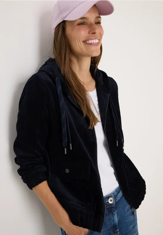 Cordjacke mit Kapuze urban dark blue