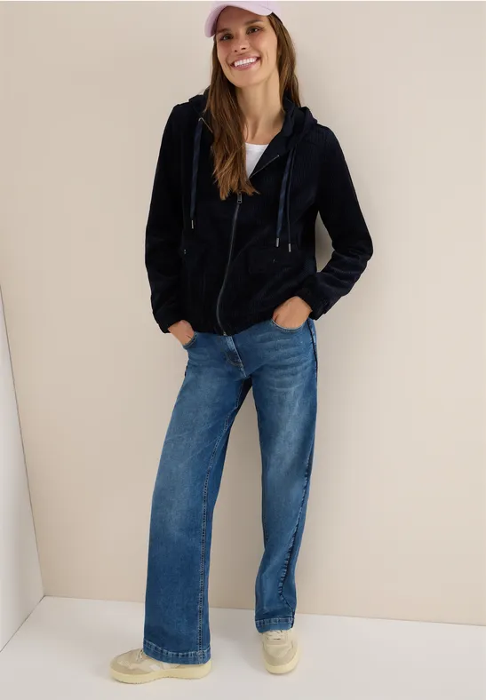 Cordjacke mit Kapuze urban dark blue
