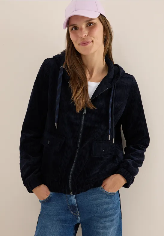 Cordjacke mit Kapuze urban dark blue