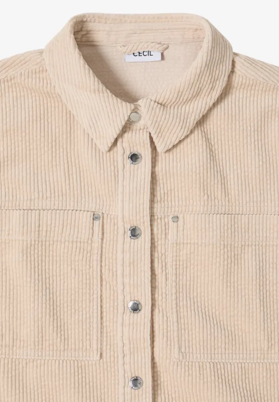 Veste sportive en velours côtelé oat milk beige