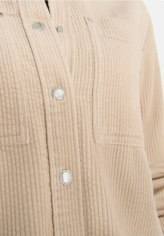 Veste sportive en velours côtelé oat milk beige